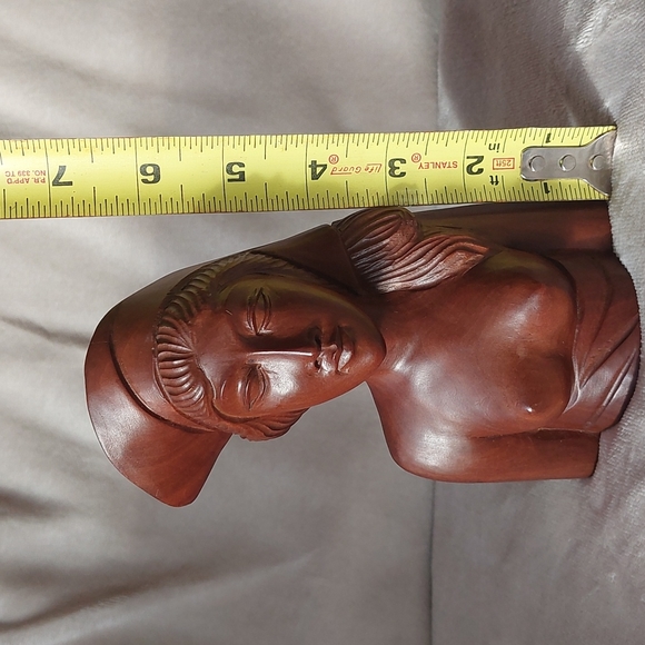 Vintage Bali Balinese wood carving bust of woman - Picture 7 of 9